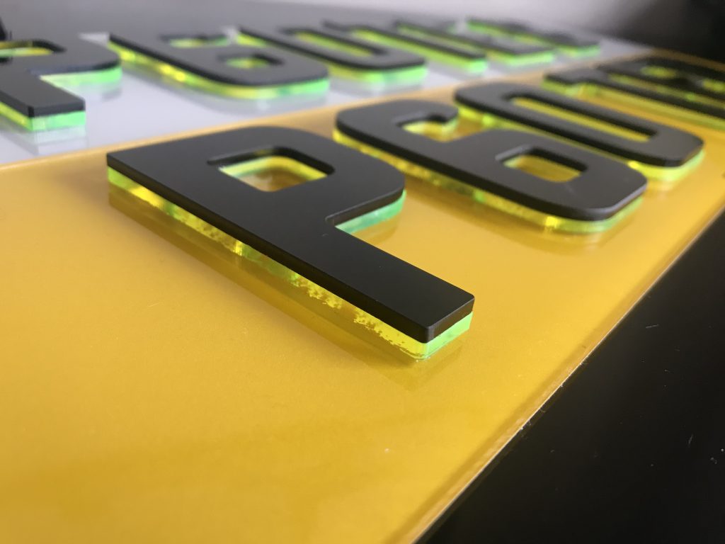 4D NEON YELLOW NUMBER PLATES - Easy Plates